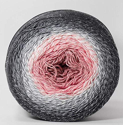 YarnArt Blumen Moonlight Glitter Baumwollgarn, Gewicht 260 g, Länge 900 m, Sport-Garn, Regenbogen-Häkeln, metallisches Lurex-Handstrick, glänzend, mehrfarbige Baumwolle, Regenbogen-Häkeln (3279) von Yarn Art