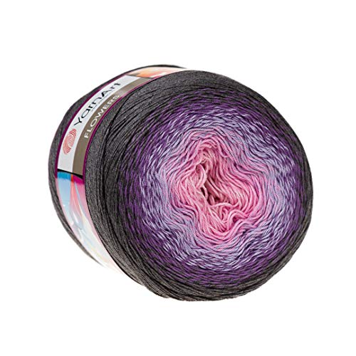 YarnArt Blumengarn, 55% Baumwolle, 45% Acryl, 250 g, 1094 m, mehrfarbiges Baumwollgarn, Regenbogen-Häkelgarn, Frühling, Sommer 2 Sportgarn (276) von Yarn Art
