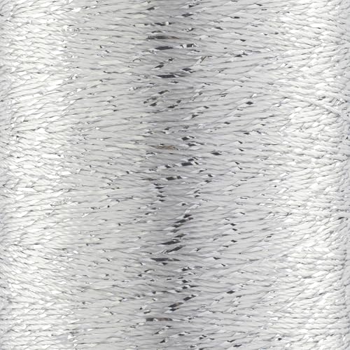 YarnArt Camellia Metallic Shimmer feines Garn – Polyester und Metallgarn zum Häkeln, Sticken und Schmuckherstellung – 20 g & 50 g Knäuel, 192 m (Silber, 50 g Knäuel) von Yarn Art