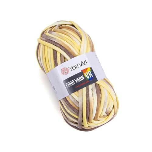 YarnArt Cord Rainbow Garn – Baumwoll-Polyester-Häkel- und Strickgarn – Heimdekorationsgarn für Körbe, Fußmatten, Teppiche, Supla, Kissen, Decken, Taschen, super sperrig #6 (1 Knäuel) (914) von Yarn Art