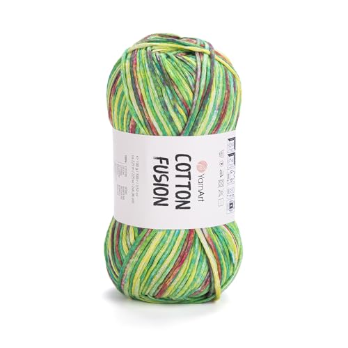 YarnArt Cotton Fusion 3651 Baumwollgarn zum Stricken und Häkeln, weiches und leichtes Sommergarn, 100 g, 225 m, ideal für Accessoires und DIY-Projekte YarnArt Cotton Fusion 3651 Baumwollgarn zum Stricken und Häkeln, weiches und leichtes Sommergarn, 100 g, 225 m, ideal für Accessoires und DIY-Projekte von Yarn Art