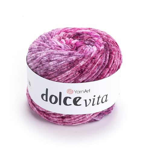 YarnArt Dolce Vita Garn, 100 % Micro-Polyester, weiches Chenille-Garn zum Stricken und Häkeln, 150 g, 260 m, mittleres Gewicht, ideal für Plüschtiere, Decken und gemütliche Projekte (3405) von Yarn Art