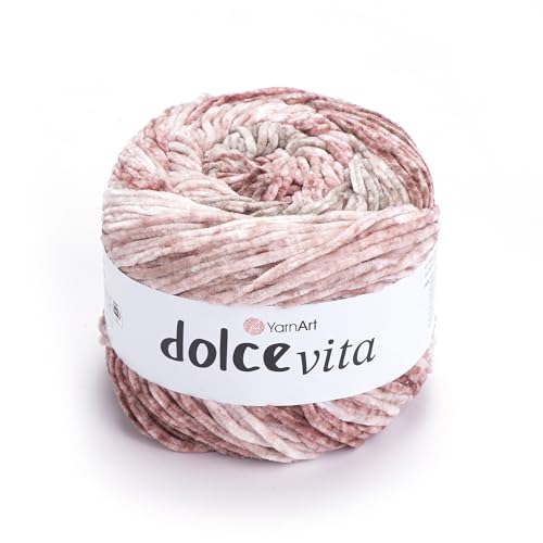 YarnArt Dolce Vita Garn, 100 % Micro-Polyester, weiches Chenille-Garn zum Stricken und Häkeln, 150 g, 260 m, mittleres Gewicht, ideal für Plüschtiere, Decken und gemütliche Projekte (3409) von Yarn Art