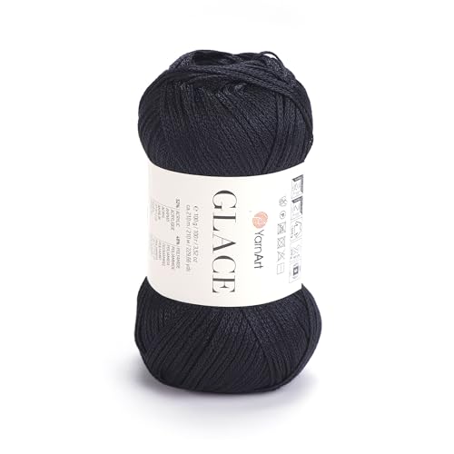 YarnArt Glace Garn, 52 % Acryl, 48 % Polyamid, leichtes Strick- und Häkelgarn, 100 g, 210 m, weich, langlebig, glänzende Oberfläche für Kleidungsstücke und Accessoires (7310) von Yarn Art