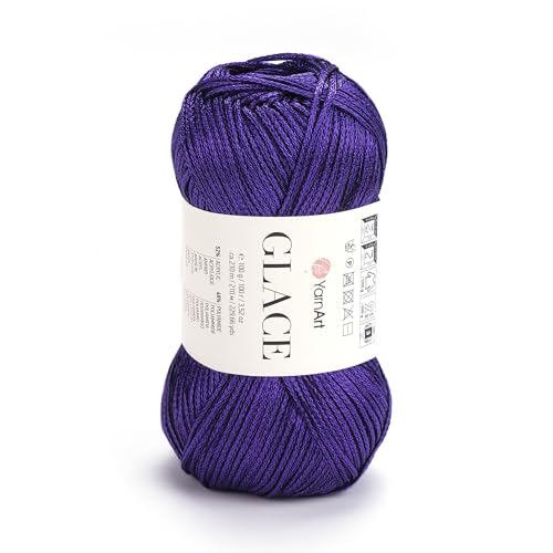 YarnArt Glace Garn, 52 % Acryl, 48 % Polyamid, leichtes Strick- und Häkelgarn, 100 g, 210 m, weich, langlebig, glänzende Oberfläche für Kleidungsstücke und Accessoires (7311) von Yarn Art