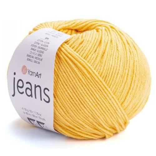 YarnArt Jeans-Sportgarn, 55 % Baumwolle, 45 % Acryl, 1 Knäuel, 50 g, 174 m, Baumwollgarn, Strickgarn, weiches Garn, Amigurumi-Baumwollgarn (35) von Yarn Art