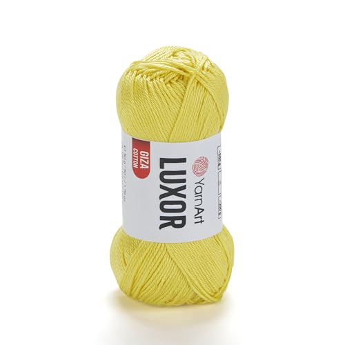 YarnArt Luxor Mercerisiertes Baumwollgarn, 100 % Gizeh-Baumwolle, glatte Textur, 50 g, 125 m, leichtes Garn für Sommerprojekte, Amigurumi, Babyartikel und Zubehör (1238) von Yarn Art