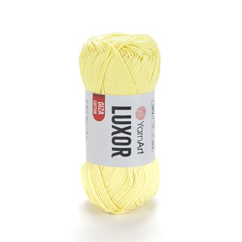 YarnArt Luxor Merzerisiertes Baumwollgarn, 100 % Gizeh-Baumwolle, glatte Textur, 50 g, 125 m, leichtes Garn für Sommerprojekte, Amigurumi, Babyartikel und Zubehör (1203) von Yarn Art