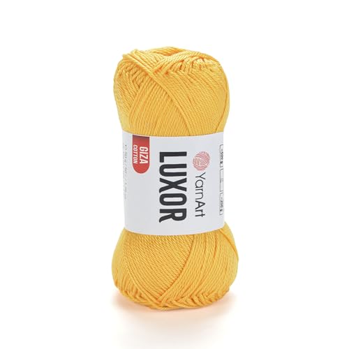 YarnArt Luxor Merzerisiertes Baumwollgarn, 100 % Gizeh-Baumwolle, glatte Textur, 50 g, 125 m, leichtes Garn für Sommerprojekte, Amigurumi, Babyartikel und Zubehör (1204) von Yarn Art