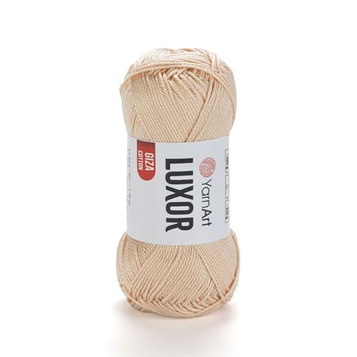 YarnArt Luxor Merzerisiertes Baumwollgarn, 100 % Gizeh-Baumwolle, glatte Textur, 50 g, 125 m, leichtes Garn für Sommerprojekte, Amigurumi, Babyartikel und Zubehör (1205) von Yarn Art