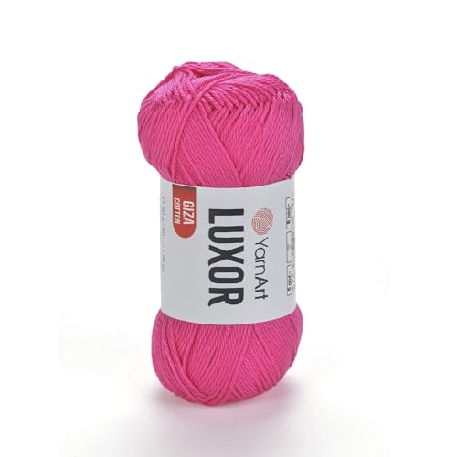 YarnArt Luxor Merzerisiertes Baumwollgarn, 100 % Gizeh-Baumwolle, glatte Textur, 50 g, 125 m, leichtes Garn für Sommerprojekte, Amigurumi, Babyartikel und Zubehör (1206) von Yarn Art
