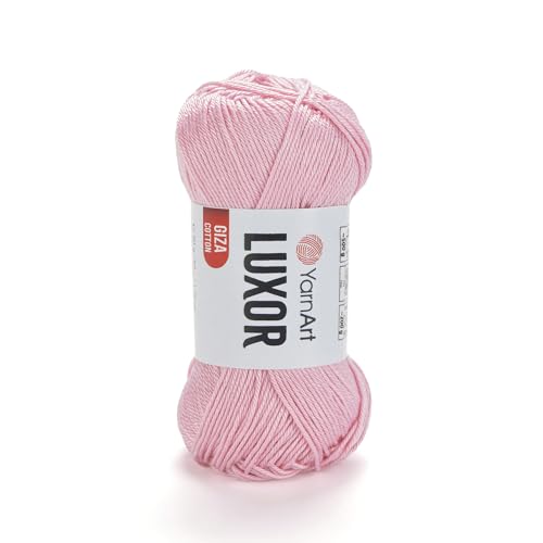 YarnArt Luxor Merzerisiertes Baumwollgarn, 100 % Gizeh-Baumwolle, glatte Textur, 50 g, 125 m, leichtes Garn für Sommerprojekte, Amigurumi, Babyartikel und Zubehör (1208) von Yarn Art