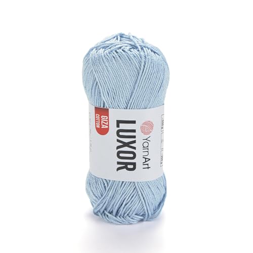 YarnArt Luxor Merzerisiertes Baumwollgarn, 100 % Gizeh-Baumwolle, glatte Textur, 50 g, 125 m, leichtes Garn für Sommerprojekte, Amigurumi, Babyartikel und Zubehör (1209) von Yarn Art
