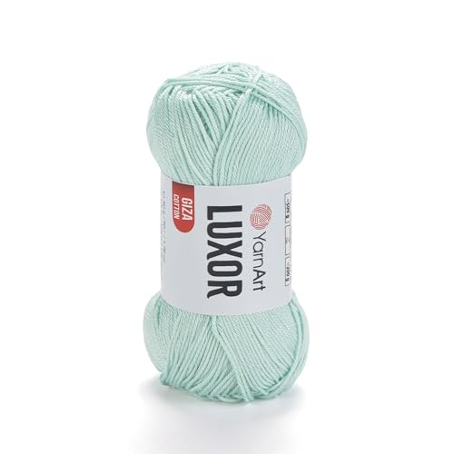 YarnArt Luxor Merzerisiertes Baumwollgarn, 100 % Gizeh-Baumwolle, glatte Textur, 50 g, 125 m, leichtes Garn für Sommerprojekte, Amigurumi, Babyartikel und Zubehör (1211) von Yarn Art