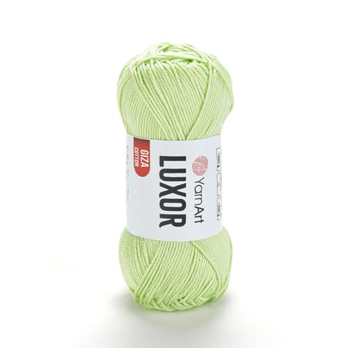 YarnArt Luxor Merzerisiertes Baumwollgarn, 100 % Gizeh-Baumwolle, glatte Textur, 50 g, 125 m, leichtes Garn für Sommerprojekte, Amigurumi, Babyartikel und Zubehör (1212) von Yarn Art