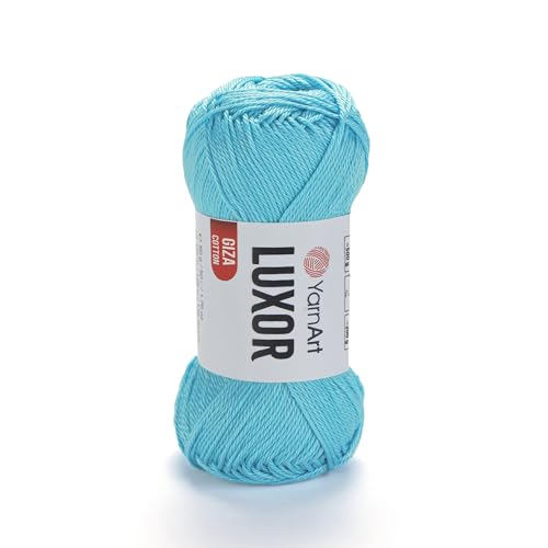 YarnArt Luxor Merzerisiertes Baumwollgarn, 100 % Gizeh-Baumwolle, glatte Textur, 50 g, 125 m, leichtes Garn für Sommerprojekte, Amigurumi, Babyartikel und Zubehör (1213) von Yarn Art