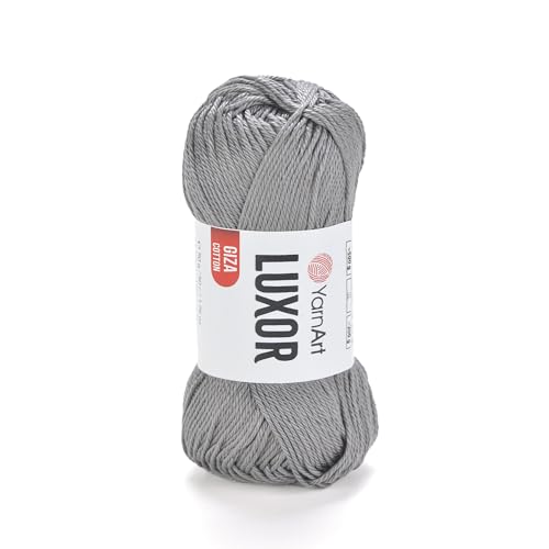 YarnArt Luxor Merzerisiertes Baumwollgarn, 100 % Gizeh-Baumwolle, glatte Textur, 50 g, 125 m, leichtes Garn für Sommerprojekte, Amigurumi, Babyartikel und Zubehör (1216) von Yarn Art