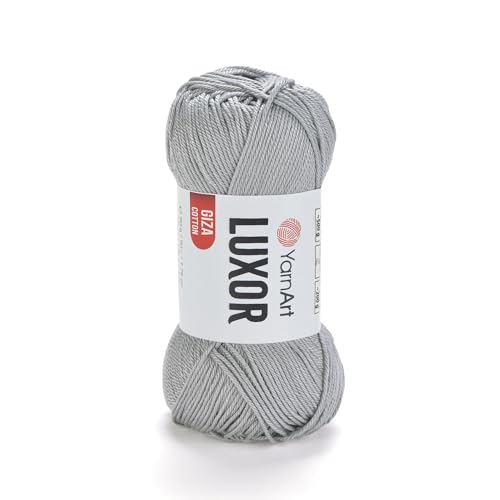 YarnArt Luxor Merzerisiertes Baumwollgarn, 100 % Gizeh-Baumwolle, glatte Textur, 50 g, 125 m, leichtes Garn für Sommerprojekte, Amigurumi, Babyartikel und Zubehör (1217) von Yarn Art