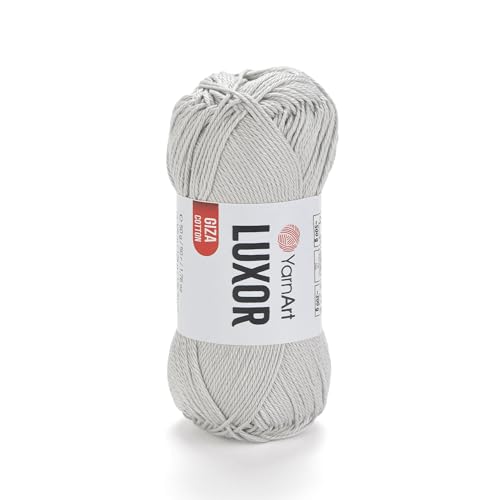 YarnArt Luxor Merzerisiertes Baumwollgarn, 100 % Gizeh-Baumwolle, glatte Textur, 50 g, 125 m, leichtes Garn für Sommerprojekte, Amigurumi, Babyartikel und Zubehör (1218) von Yarn Art