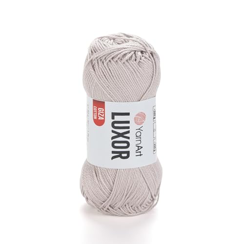 YarnArt Luxor Merzerisiertes Baumwollgarn, 100 % Gizeh-Baumwolle, glatte Textur, 50 g, 125 m, leichtes Garn für Sommerprojekte, Amigurumi, Babyartikel und Zubehör (1219) von Yarn Art