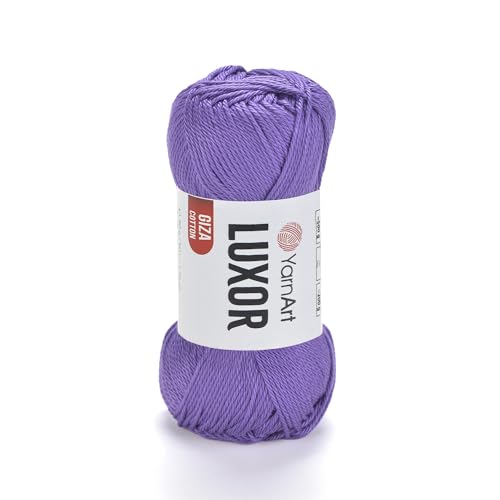 YarnArt Luxor Merzerisiertes Baumwollgarn, 100 % Gizeh-Baumwolle, glatte Textur, 50 g, 125 m, leichtes Garn für Sommerprojekte, Amigurumi, Babyartikel und Zubehör (1220) von Yarn Art