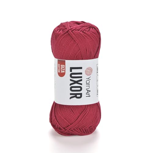 YarnArt Luxor Merzerisiertes Baumwollgarn, 100 % Gizeh-Baumwolle, glatte Textur, 50 g, 125 m, leichtes Garn für Sommerprojekte, Amigurumi, Babyartikel und Zubehör (1221) von Yarn Art