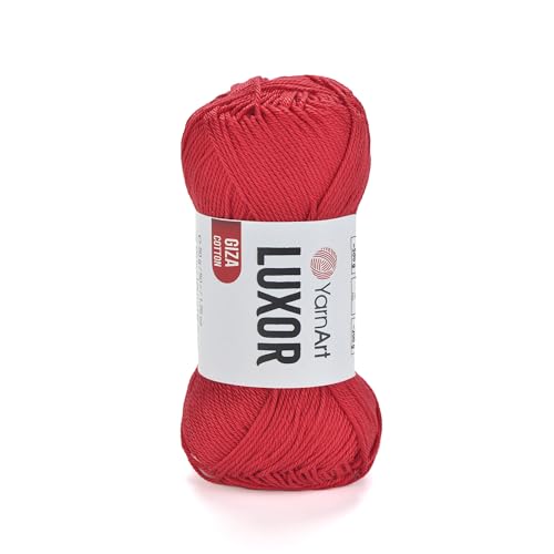 YarnArt Luxor Merzerisiertes Baumwollgarn, 100 % Gizeh-Baumwolle, glatte Textur, 50 g, 125 m, leichtes Garn für Sommerprojekte, Amigurumi, Babyartikel und Zubehör (1222) von Yarn Art