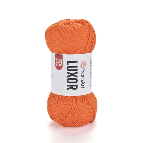 YarnArt Luxor Merzerisiertes Baumwollgarn, 100 % Gizeh-Baumwolle, glatte Textur, 50 g, 125 m, leichtes Garn für Sommerprojekte, Amigurumi, Babyartikel und Zubehör (1223) von Yarn Art