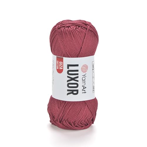 YarnArt Luxor Merzerisiertes Baumwollgarn, 100 % Gizeh-Baumwolle, glatte Textur, 50 g, 125 m, leichtes Garn für Sommerprojekte, Amigurumi, Babyartikel und Zubehör (1224) von Yarn Art