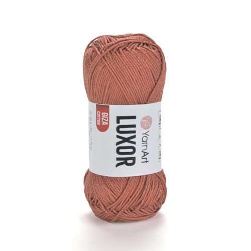 YarnArt Luxor Merzerisiertes Baumwollgarn, 100 % Gizeh-Baumwolle, glatte Textur, 50 g, 125 m, leichtes Garn für Sommerprojekte, Amigurumi, Babyartikel und Zubehör (1225) von Yarn Art