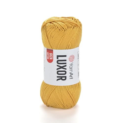 YarnArt Luxor Merzerisiertes Baumwollgarn, 100 % Gizeh-Baumwolle, glatte Textur, 50 g, 125 m, leichtes Garn für Sommerprojekte, Amigurumi, Babyartikel und Zubehör (1227) von Yarn Art
