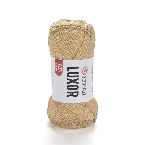 YarnArt Luxor Merzerisiertes Baumwollgarn, 100 % Gizeh-Baumwolle, glatte Textur, 50 g, 125 m, leichtes Garn für Sommerprojekte, Amigurumi, Babyartikel und Zubehör (1228) von Yarn Art