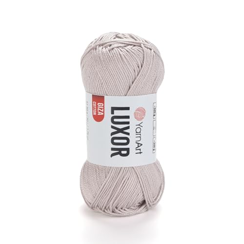 YarnArt Luxor Merzerisiertes Baumwollgarn, 100 % Gizeh-Baumwolle, glatte Textur, 50 g, 125 m, leichtes Garn für Sommerprojekte, Amigurumi, Babyartikel und Zubehör (1229) von Yarn Art