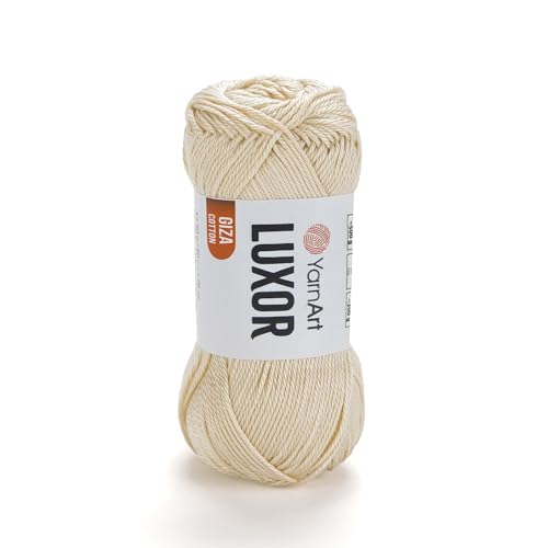 YarnArt Luxor Merzerisiertes Baumwollgarn, 100 % Gizeh-Baumwolle, glatte Textur, 50 g, 125 m, leichtes Garn für Sommerprojekte, Amigurumi, Babyartikel und Zubehör (1230) von Yarn Art