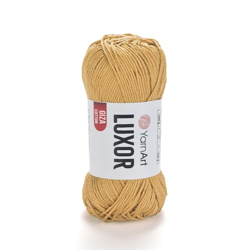 YarnArt Luxor Merzerisiertes Baumwollgarn, 100 % Gizeh-Baumwolle, glatte Textur, 50 g, 125 m, leichtes Garn für Sommerprojekte, Amigurumi, Babyartikel und Zubehör (1231) von Yarn Art
