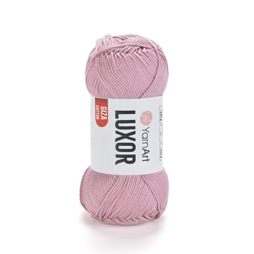 YarnArt Luxor Merzerisiertes Baumwollgarn, 100 % Gizeh-Baumwolle, glatte Textur, 50 g, 125 m, leichtes Garn für Sommerprojekte, Amigurumi, Babyartikel und Zubehör (1233) von Yarn Art