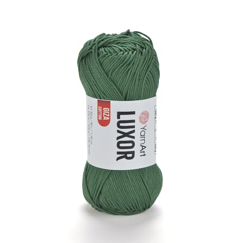 YarnArt Luxor Merzerisiertes Baumwollgarn, 100 % Gizeh-Baumwolle, glatte Textur, 50 g, 125 m, leichtes Garn für Sommerprojekte, Amigurumi, Babyartikel und Zubehör (1235) von Yarn Art