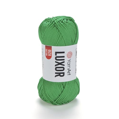 YarnArt Luxor Merzerisiertes Baumwollgarn, 100 % Gizeh-Baumwolle, glatte Textur, 50 g, 125 m, leichtes Garn für Sommerprojekte, Amigurumi, Babyartikel und Zubehör (1236) von Yarn Art
