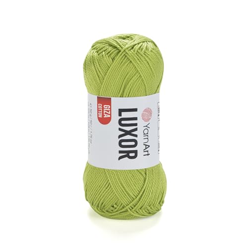 YarnArt Luxor Merzerisiertes Baumwollgarn, 100 % Gizeh-Baumwolle, glatte Textur, 50 g, 125 m, leichtes Garn für Sommerprojekte, Amigurumi, Babyartikel und Zubehör (1237) von Yarn Art