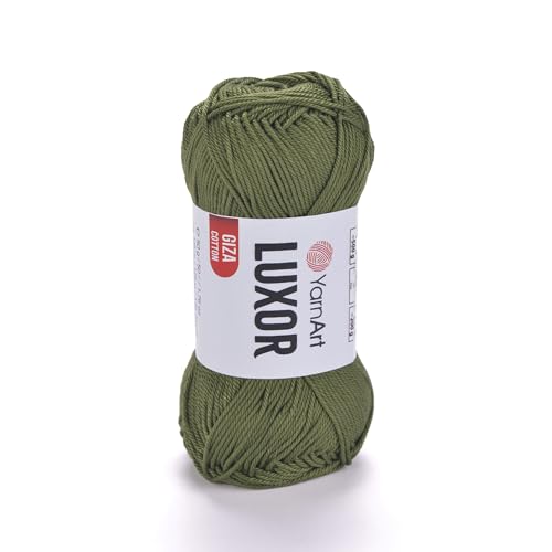 YarnArt Luxor Merzerisiertes Baumwollgarn, 100 % Gizeh-Baumwolle, glatte Textur, 50 g, 125 m, leichtes Garn für Sommerprojekte, Amigurumi, Babyartikel und Zubehör (1239) von Yarn Art
