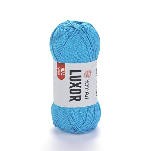 YarnArt Luxor Merzerisiertes Baumwollgarn, 100 % Gizeh-Baumwolle, glatte Textur, 50 g, 125 m, leichtes Garn für Sommerprojekte, Amigurumi, Babyartikel und Zubehör (1241) von Yarn Art