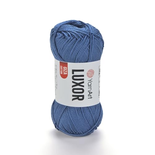 YarnArt Luxor Merzerisiertes Baumwollgarn, 100 % Gizeh-Baumwolle, glatte Textur, 50 g, 125 m, leichtes Garn für Sommerprojekte, Amigurumi, Babyartikel und Zubehör (1242) von Yarn Art