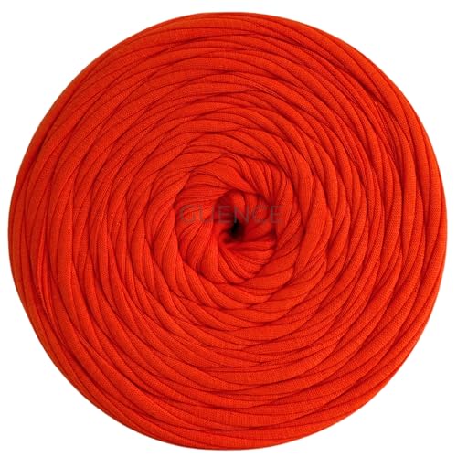 YarnArt Maccheroni T-Shirt-Garn, 100 % recyceltes Textil, 600 g (± 100 g), 130 m, grobe Baumwollmischung für Häkeltaschen, Teppiche, Körbe, Heimdekoration und DIY-Projekte, mehrfarbig (Orange) von Yarn Art