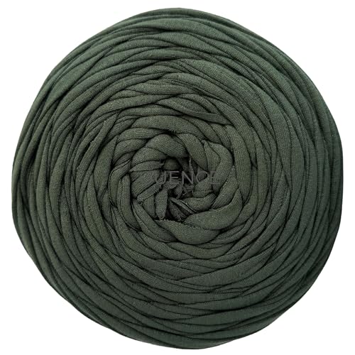 YarnArt Maccheroni T-Shirt-Garn, 100 % recyceltes Textil, 600 g (± 100 g), 130 m, grobe Baumwollmischung für Häkeltaschen, Teppiche, Körbe, Heimdekoration und DIY-Projekte, mehrfarbig (grün) von Yarn Art