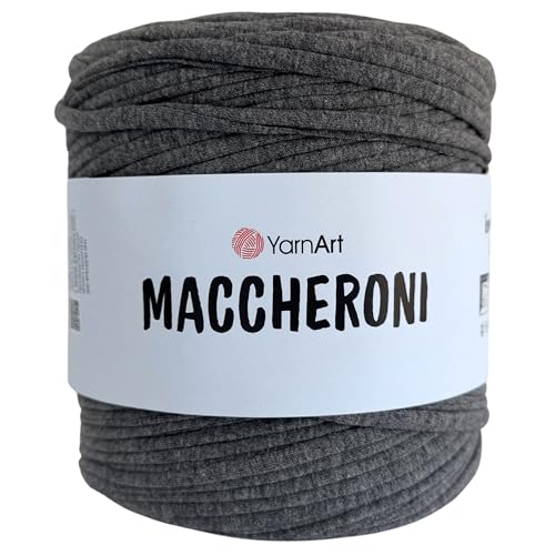 YarnArt Maccheroni T-Shirt-Garn, 100 % recyceltes Textil, 600 g (± 100 g), 130 m, grobe Baumwollmischung für Häkeltaschen, Teppiche, Körbe, Heimdekoration und Heimwerker, mehrfarbige Projekte von Yarn Art