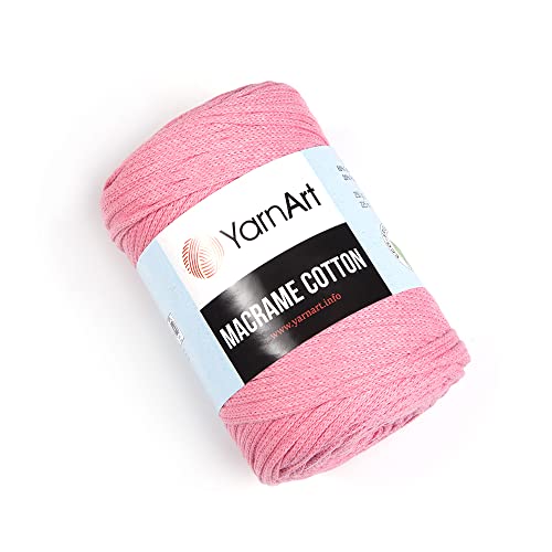 YarnArt Makramee-Baumwolle, harmonische Farben, einzigartiges Makramee-Handwerk, 250 g, 80 % Baumwolle, Makramee-Garn, Gewicht M (779-Pink) von Yarn Art