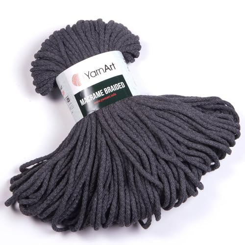 YarnArt Makramee-geflochtene, weiche Kordel, 4 mm, 55 % Baumwolle, 45 % Polyester, 250 g/67 m, Pastellfarben und lebendige Farben, ideal für Wandbehänge, Taschen, Teppiche, Tischläufer und YarnArt Makramee-geflochtene, weiche Kordel, 4 mm, 55 % Baumwolle, 45 % Polyester, 250 g/67 m, Pastellfarben und lebendige Farben, ideal für Wandbehänge, Taschen, Teppiche, Tischläufer und von Yarn Art