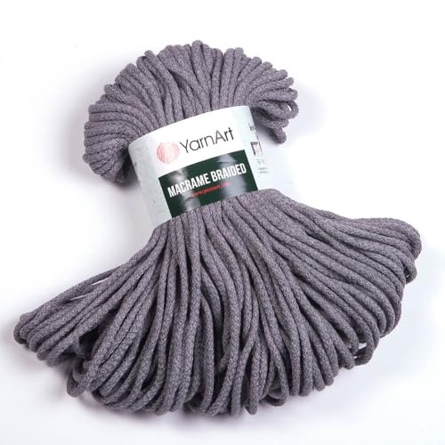 YarnArt Makramee-geflochtene, weiche Kordel, 55 % Baumwolle, 45 % Polyester, 250 g/67 m, Pastellfarben und lebendige Farben, ideal für Wandbehänge, Taschen, Teppiche, Tischläufer und YarnArt Makramee-geflochtene, weiche Kordel, 55 % Baumwolle, 45 % Polyester, 250 g/67 m, Pastellfarben und lebendige Farben, ideal für Wandbehänge, Taschen, Teppiche, Tischläufer und von Yarn Art