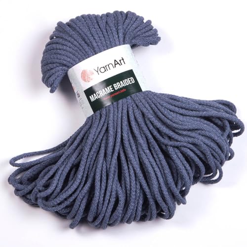 YarnArt Makramee-geflochtene 4 mm weiche Kordel, 55 % Baumwolle, 45 % Polyester, 250 g/67 m, Pastellfarben und lebendige Farben, ideal für Wandbehänge, Taschen, Teppiche, Tischläufer und YarnArt Makramee-geflochtene 4 mm weiche Kordel, 55 % Baumwolle, 45 % Polyester, 250 g/67 m, Pastellfarben und lebendige Farben, ideal für Wandbehänge, Taschen, Teppiche, Tischläufer und von Yarn Art