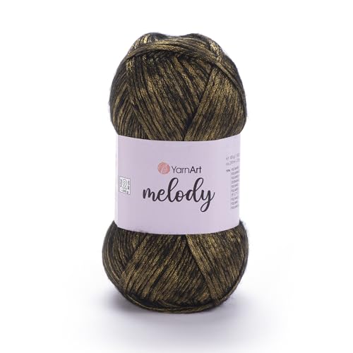 YarnArt Melody 886 bunte Kettenkette, metallische Glanzfaser zum Stricken, Häkeln und Sticken, 100 g Knäuel, 230 m, Premium-Mischung aus 70 % Polyamid, 21 % Acryl, 9 % Wolle von Yarn Art